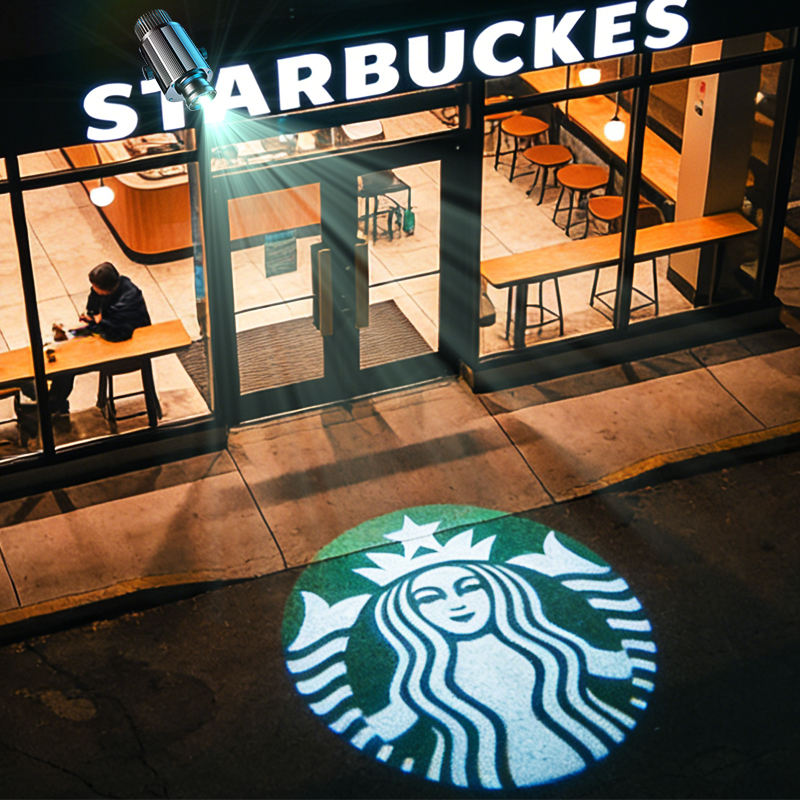 Outdoor Gobo Projector Waterproof Indoor Shop Floor Led Spotlight Free Laser Custom 360 Rotation logo Advertising Light
