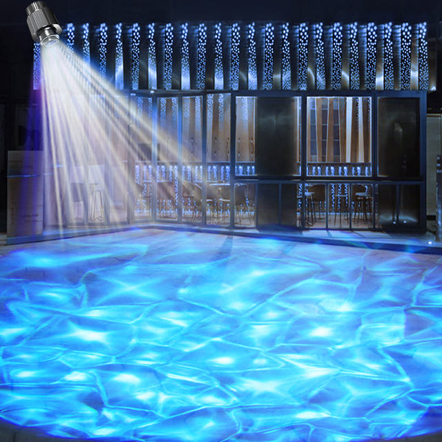 Outdoor Remote Control Decorative Blue Dynamic Water Wave Light Led Ocean Stage Ripple Lamp Advertisement logo Gobo Projector