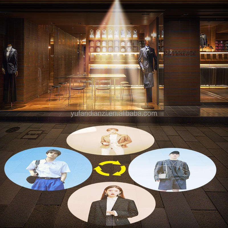 Four Figure Rotating Advertising Projector Light Outdoor IP67 Waterproof Ground Signboard Custom Gobo logo Projector