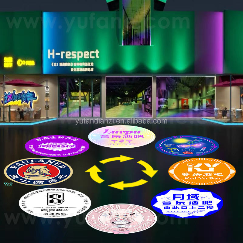 Eight Figure Static Switch Advertising Projector Light Outdoor IP67 Waterproof Ground Signboard Custom Gobo logo Projector