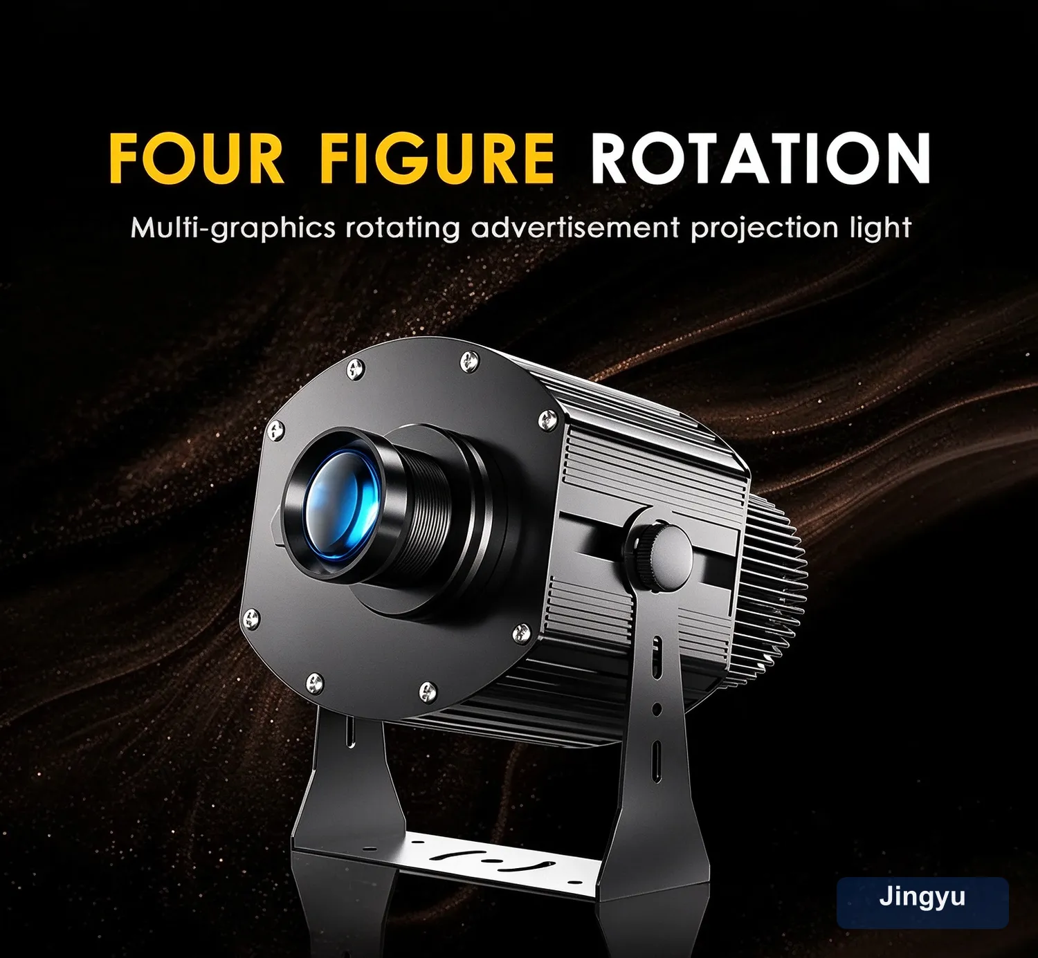 4 Images Rotating Gobo Logo Projector, Remote Control Advertising Projection Lamp, Black LED Gobo Projector for Store Commercial Advertising — detail 1