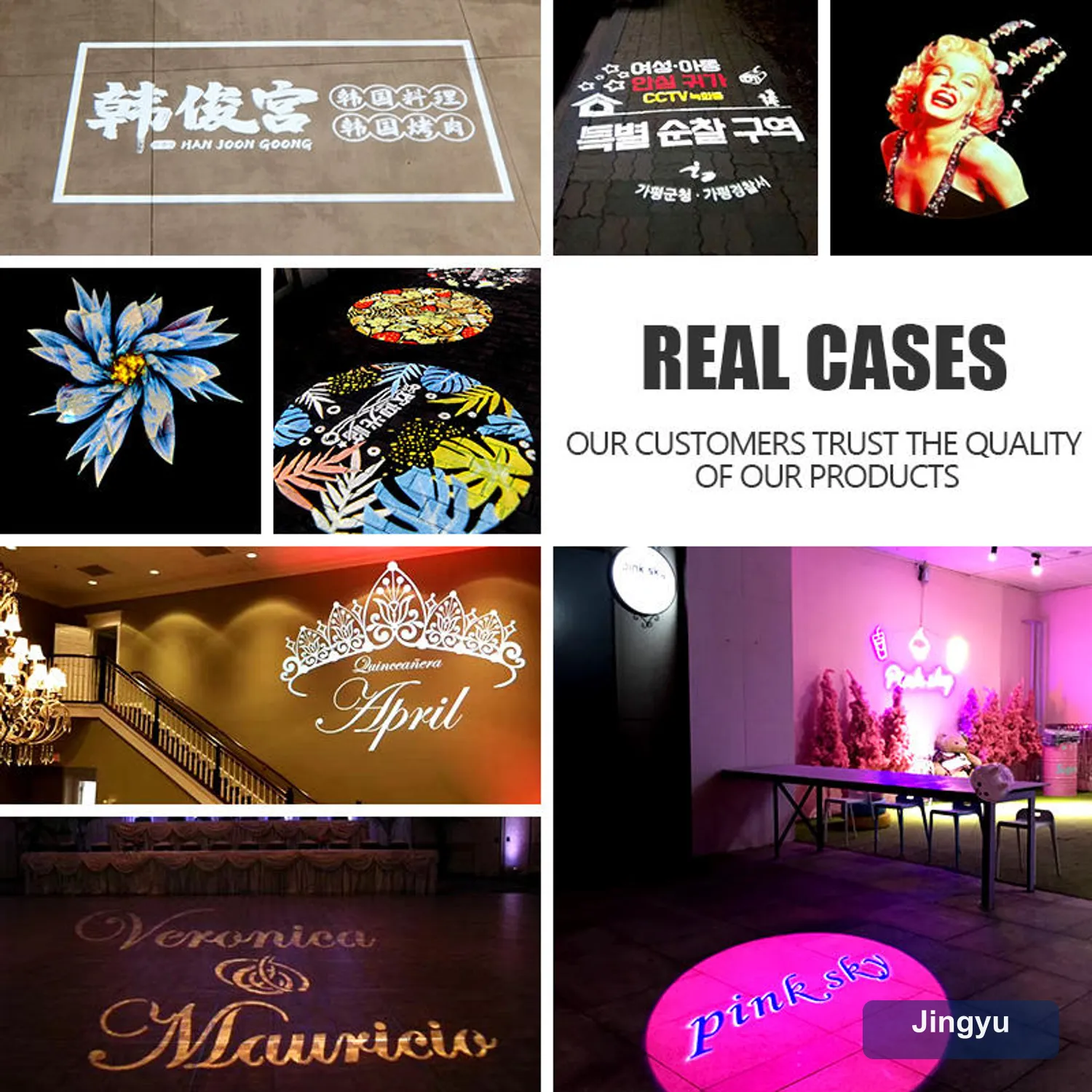 4 Images Switch Gobo Logo Projector, Remote Control Advertising Projection Lamp, Black LED Gobo Projector for Store Commercial Advertising — detail 6