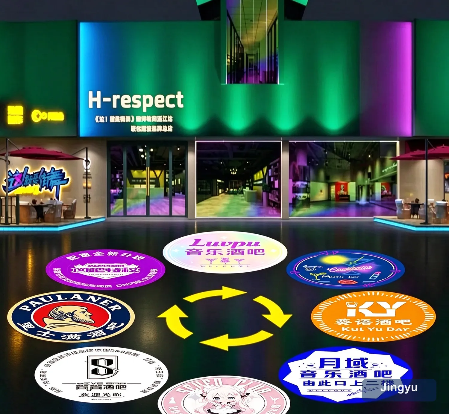Eight Figure Static Switch Advertising Projector Light Outdoor IP67 Waterproof Ground Signboard Custom Gobo logo Projector — detail 2
