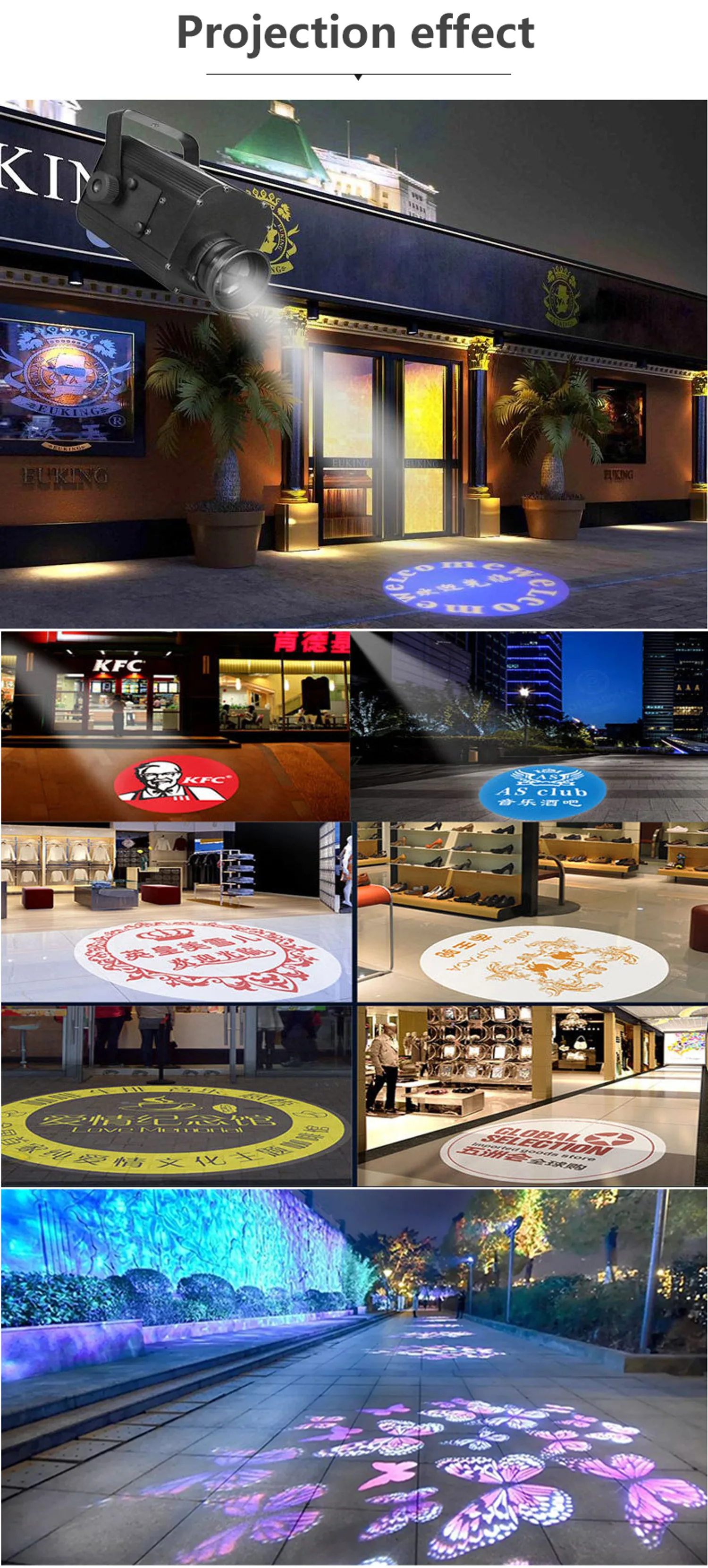 Single-color / Dual-color / Three-color & Full-color Custom Gobo Pieces for Projectors — detail 4