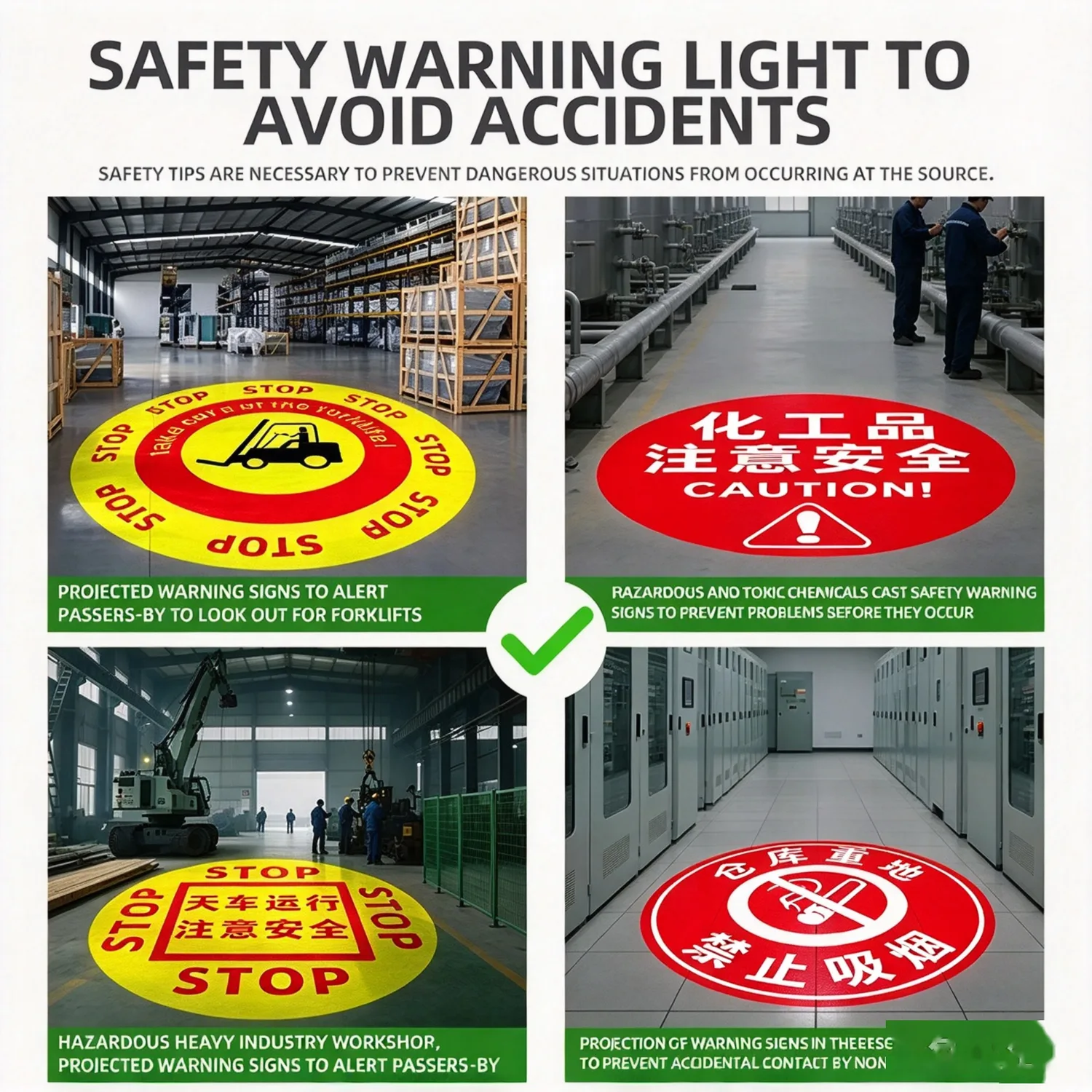 15W-110W Industrial Sensor Projection Light | Overhead Crane & Forklift Safety Warning Gobo Projector for Workshops — detail 5