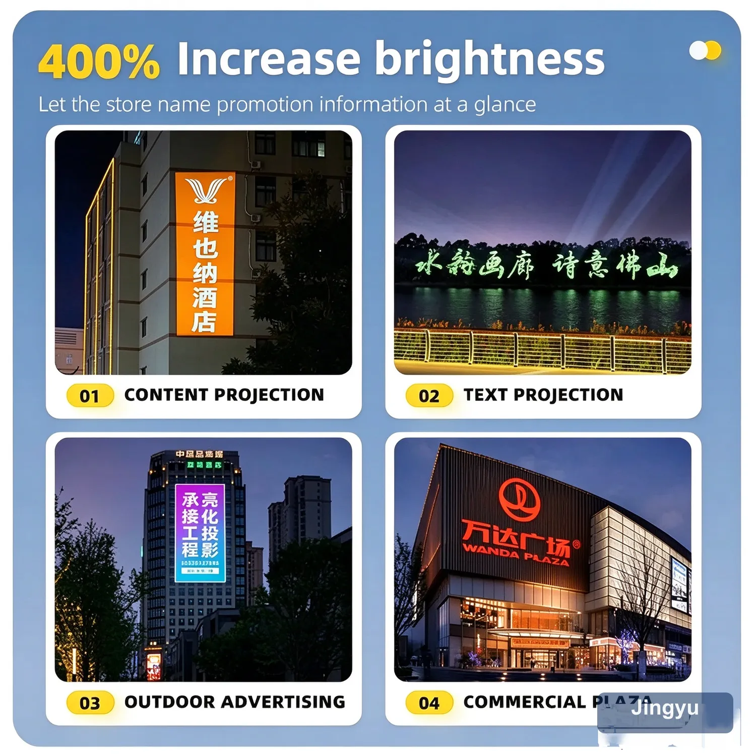 1500W High-Power Outdoor Gobo Logo Projector, Industrial Advertising Pattern Projection Light for Building Wall Signage — detail 4