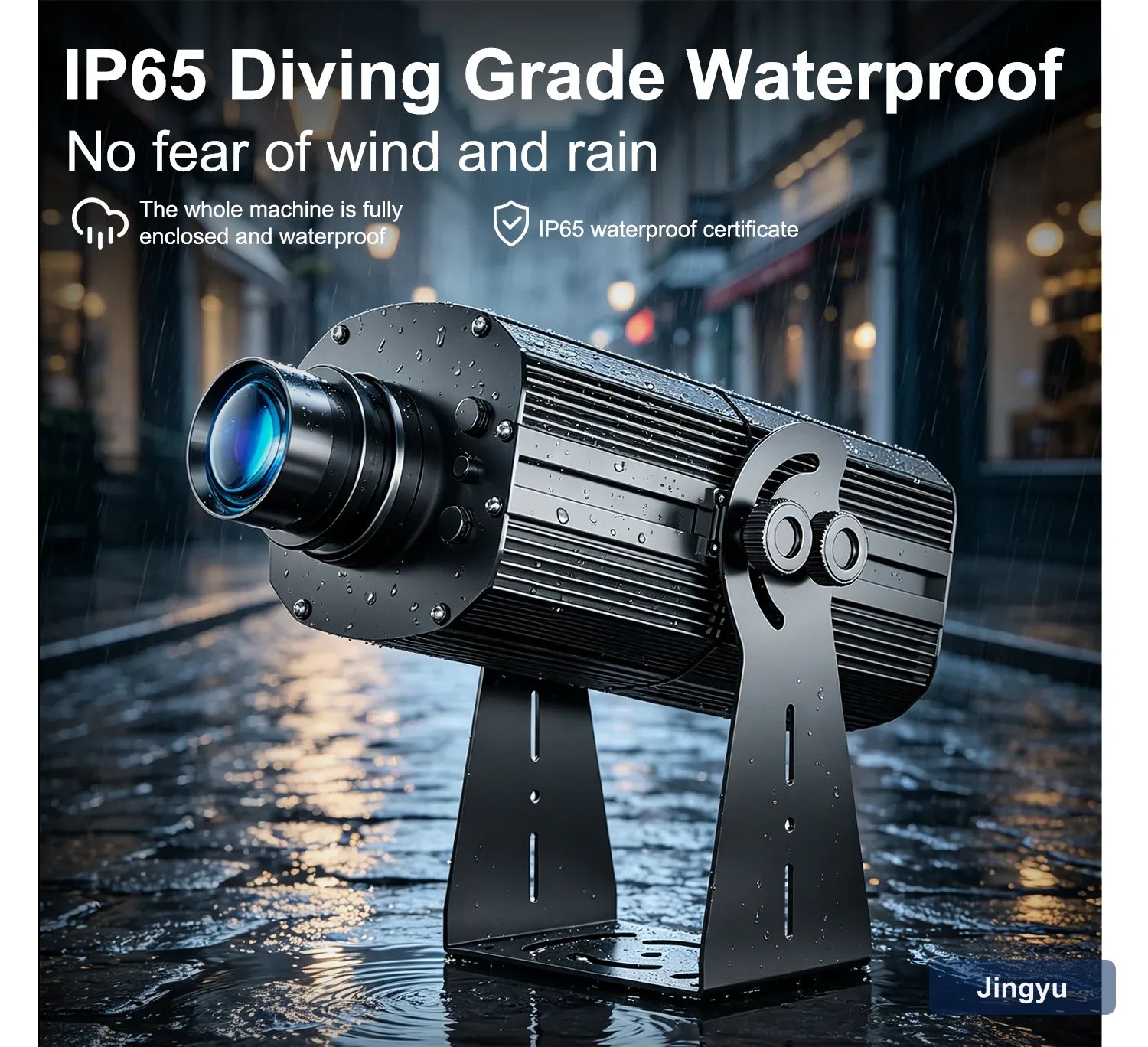 200W Super Bright IP65 Outdoor LED Gobo Projector, Custom Rotating Logo Projection for Events & Store Advertising — detail 4