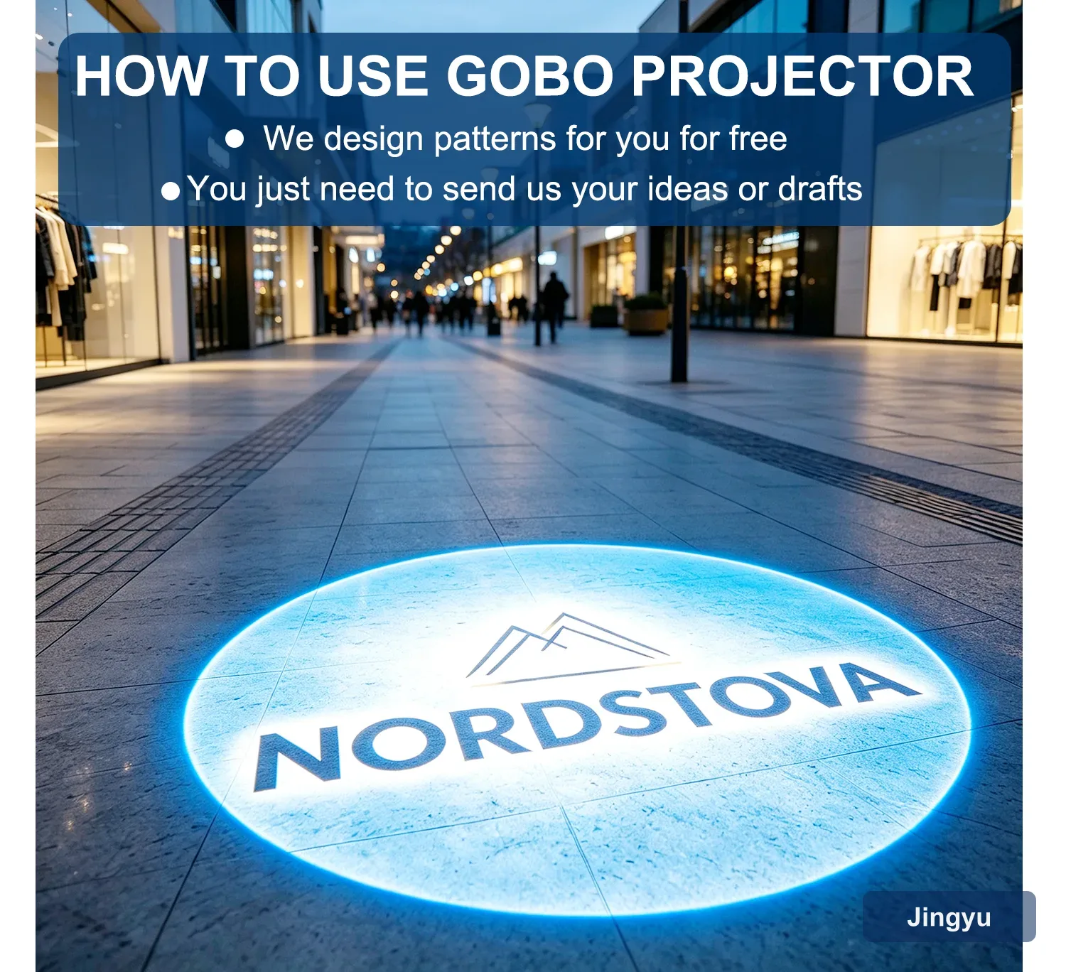 600W High Power Outdoor LED Gobo Projector, Waterproof Custom Rotatable Logo for Building Facade Ads — detail 2