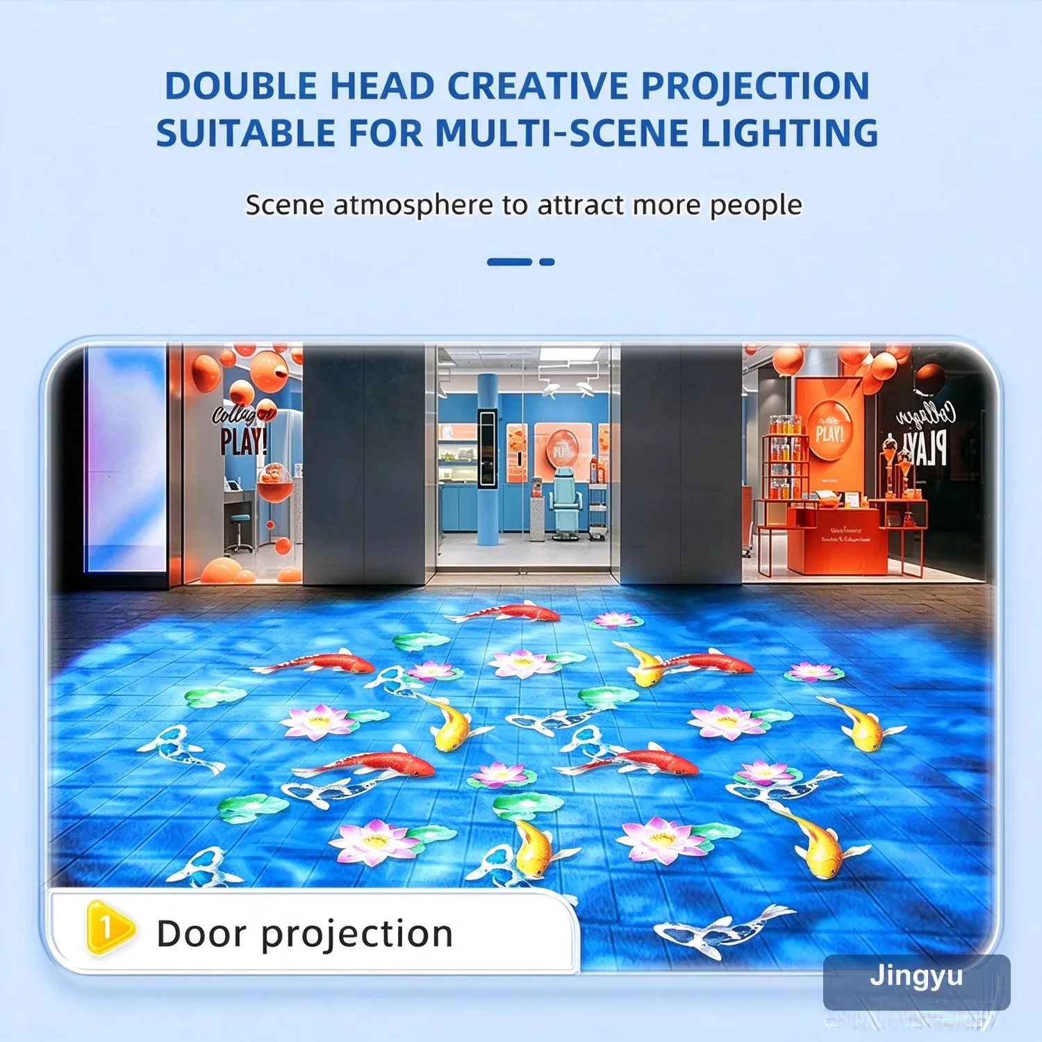 Dual Head Gobo Logo Projector, IP67 Waterproof Outdoor LED Advertising Pattern Projection Lamp, Custom Logo & Water Ripple Projection — detail 4