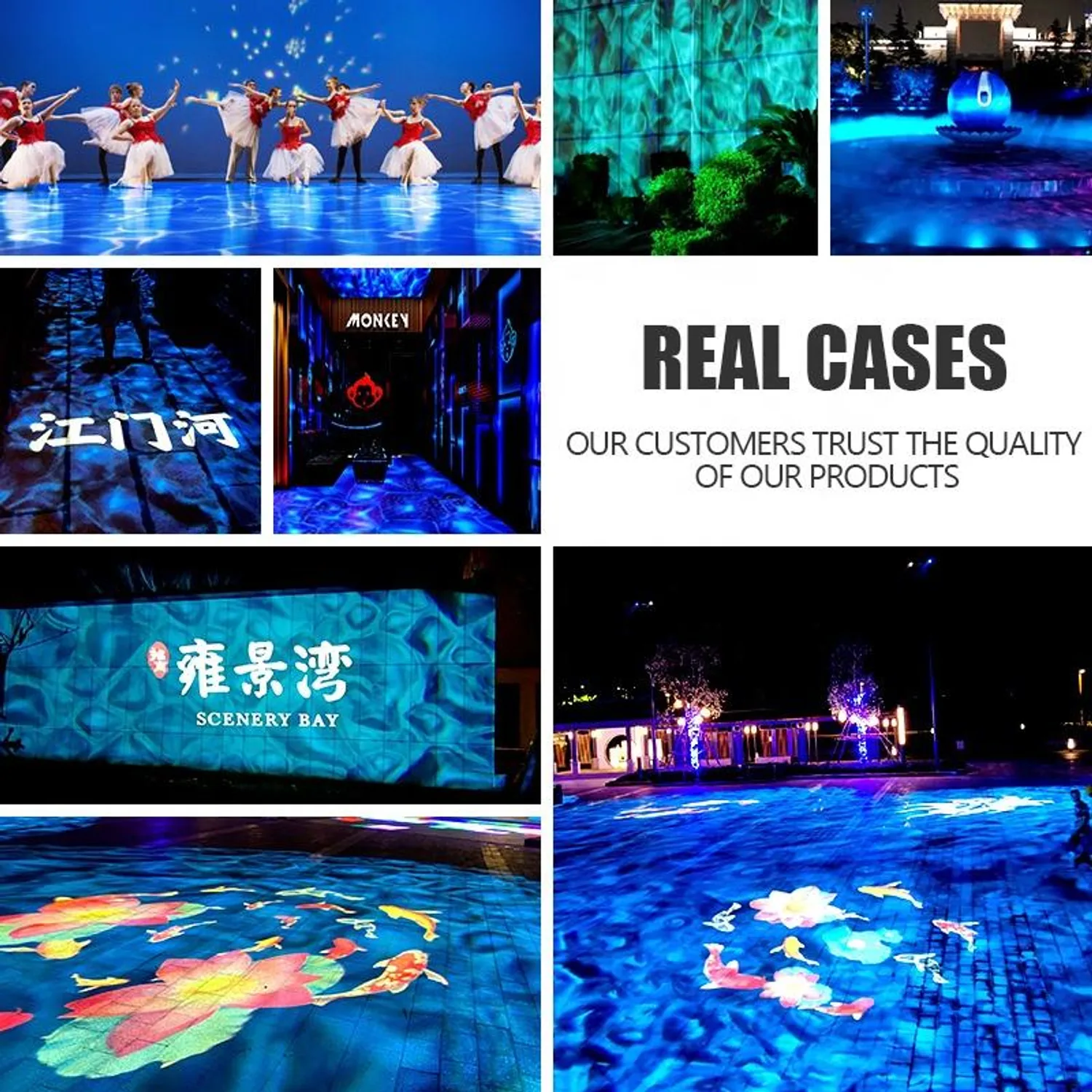 Outdoor high power 160W 200W 300W dynamic water ripples projector/Led Water Wave Light Projector — detail 6