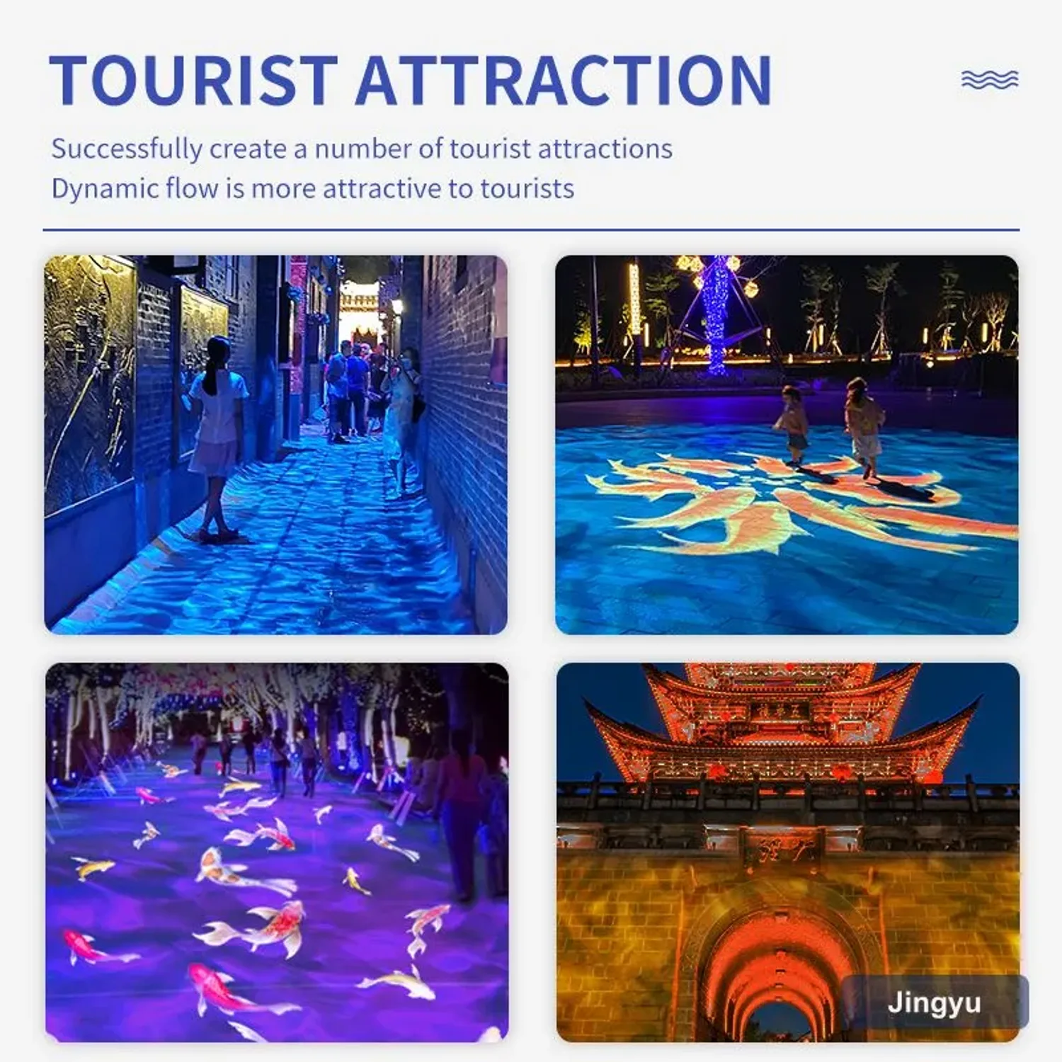 40W-100W LED Water Wave Pattern Light | IP67 Waterproof Outdoor Water Effect Gobo Projector, Colorful Landscape DJ Night Club Light — detail 5