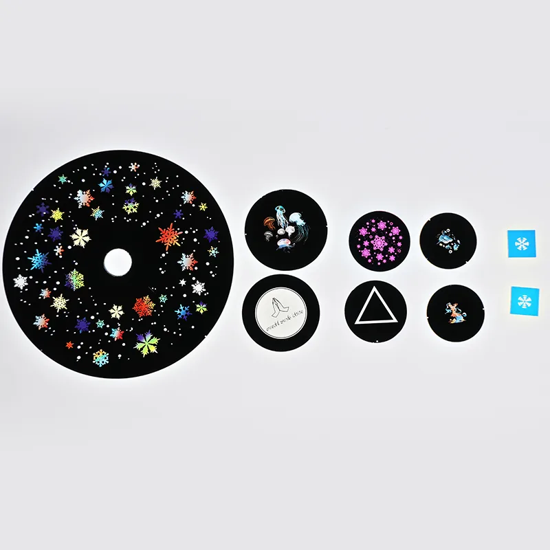 Single-color / Dual-color / Three-color & Full-color Custom Gobo Pieces for Projectors