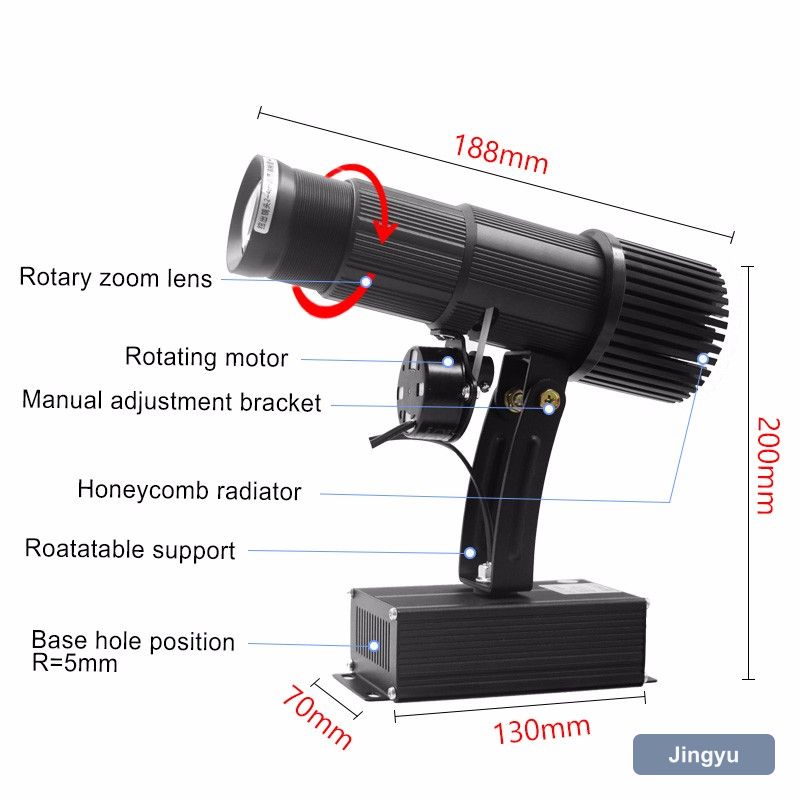 Hot Sale Customized 25W Indoor Black Christmas Decoration Advertising Projector Light Gobo Projector Logo Light view 3