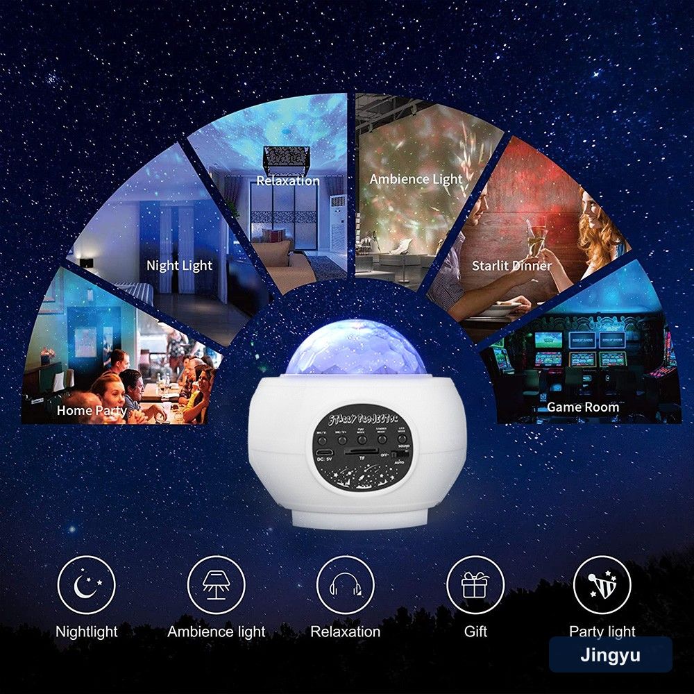 Star Projector, Starry Night Light for Bedroom, Smart LED Space Sky Starry Moving Ocean Wave Lamp With Remote Control view 6