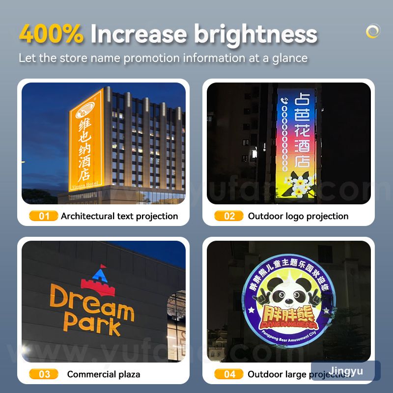New Product 150W High Power Outdoor Waterproof IP67 Black LED Building Advertising Display Lights Logo GOBO Projector view 3