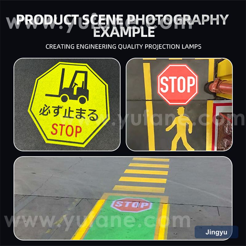 High Power Industrial Sensor Projection Light Overhead Crane Crane Safety Warning logo Workshop Forklift Gobo Projector view 2