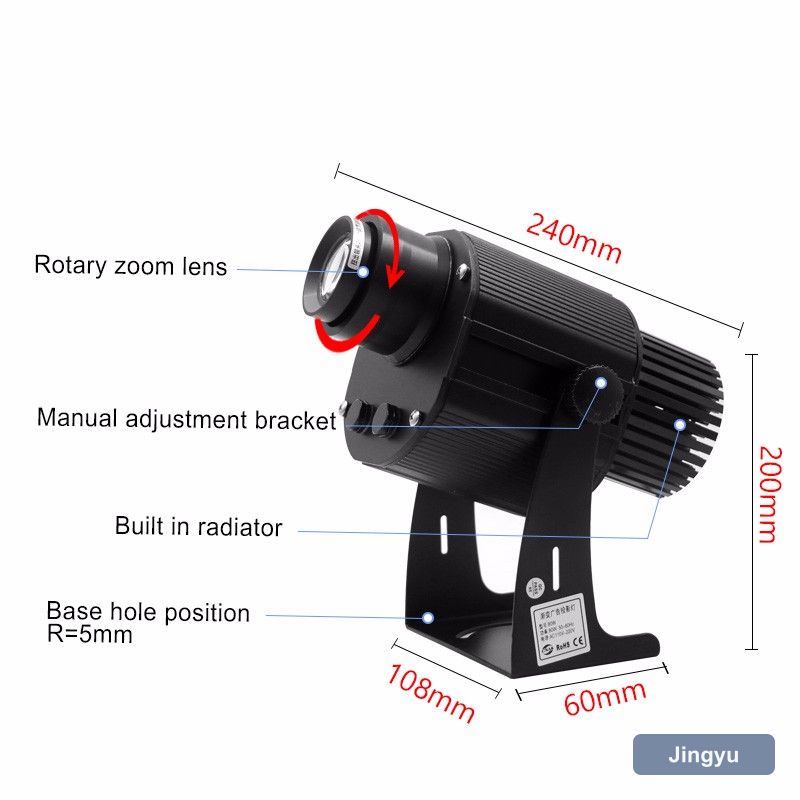 100W Customized Gobo Store logo Trademark Waterproof Gobo Projector Outdoor Rotating Advertising Projector, W/O Remote Control