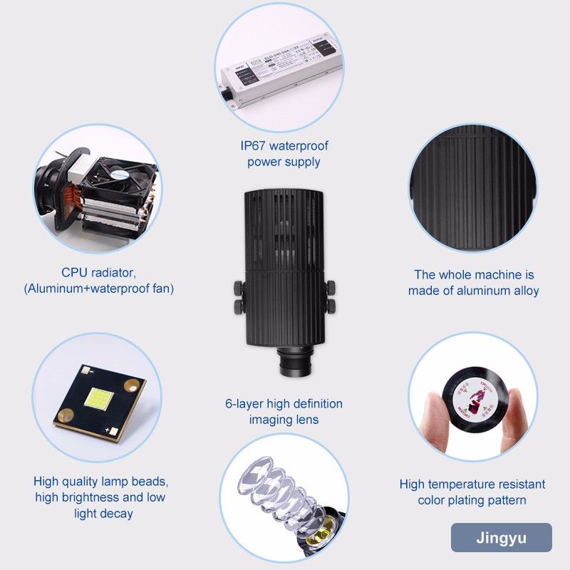300W Outdoor Waterproof Dynamic Gobo Projector Advertising Gobo Projector Custom Logo on Floor Projector Light Decoration view 3