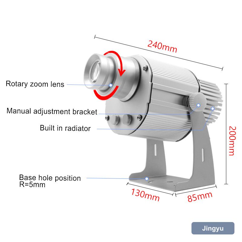 100W Customized Gobo Store logo Trademark Waterproof Gobo Projector Outdoor Rotating Advertising Projector, W/O Remote Control view 3