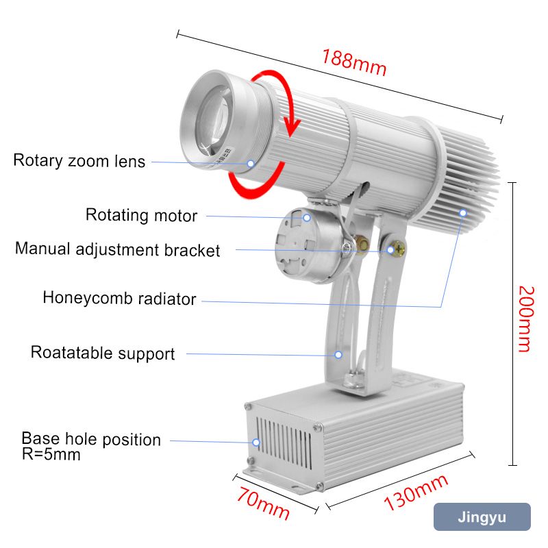 Hot Sale Customized 25W Indoor Black Christmas Decoration Advertising Projector Light Gobo Projector Logo Light view 4