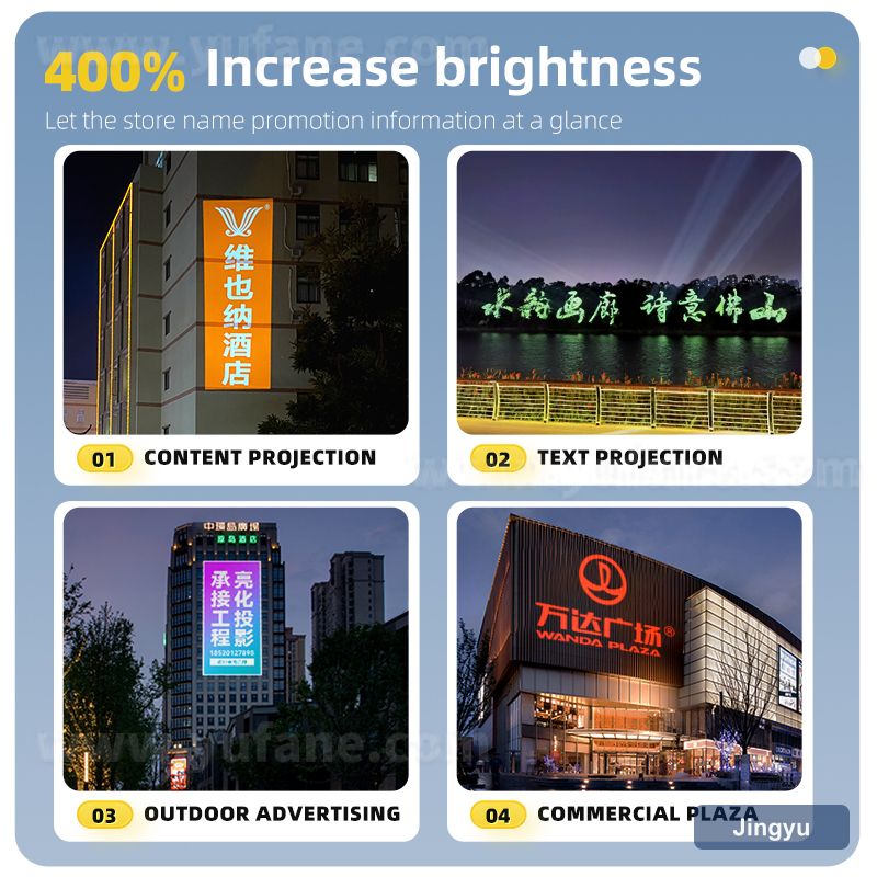 High Power 1500W Advertising Projection Light Wall Outdoor Signboard Pattern Industrial Gobo logo Projector view 4