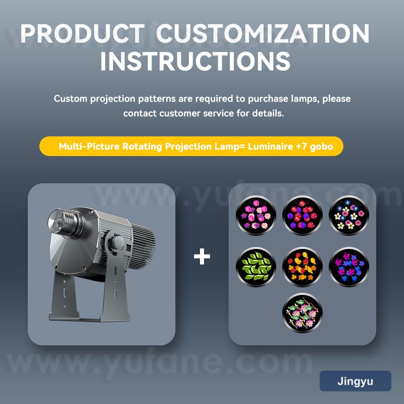 Seven Figure Dynamic Pattern Projection Light Wedding Decorations Outdoor Waterproof Advertising Light Gobo logo Projector view 2