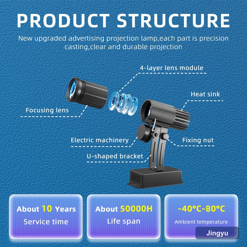 15W Gobo logo Projector Excellent Bright HD Pro Aluminum Alloy Non Waterproof Indoor Wall Floor Entrance Advertising Light view 5