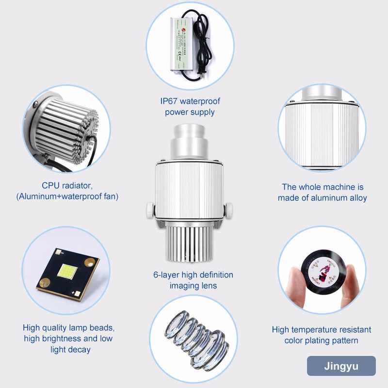 80W-100W Customized 4 Images Flashing Gobo Light Rotary Slide Images logo Projector for Christmas Decoration view 4