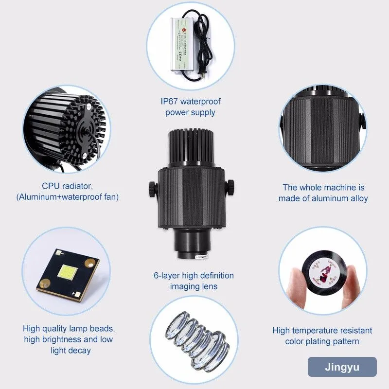 100W High Power Waterproof Outdoor LED Gobo Projector, Custom Rotating Logo Light for Plaza & Exhibition view 8