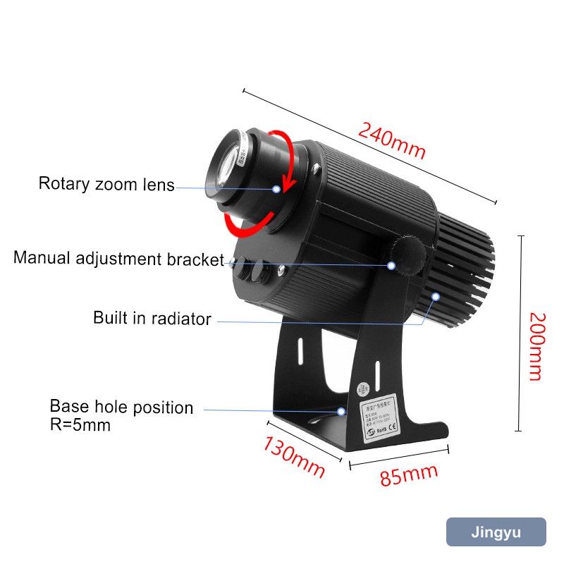 YF-G4-30 Multi-picture Logo Projector 4 Logos Switch Advertising Projection Lamp Black Color with Remote Control Gobo Projectors view 2