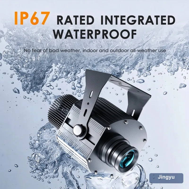 4 Images Rotating Gobo Logo Projector, Remote Control Advertising Projection Lamp, Black LED Gobo Projector for Store Commercial Advertising view 5