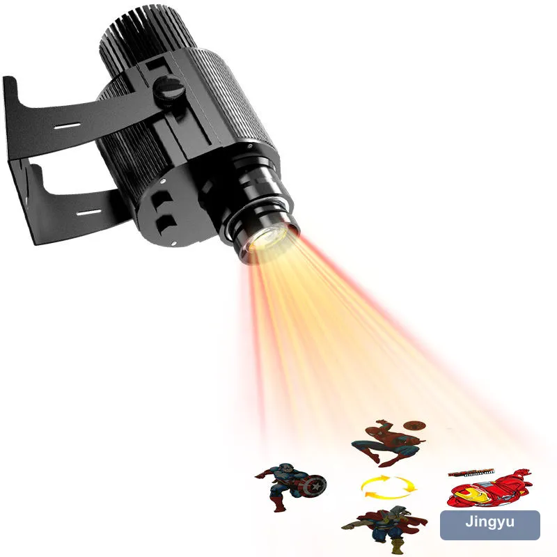 4 Images Switch Gobo Logo Projector, Remote Control Advertising Projection Lamp, Black LED Gobo Projector for Store Commercial Advertising view 5