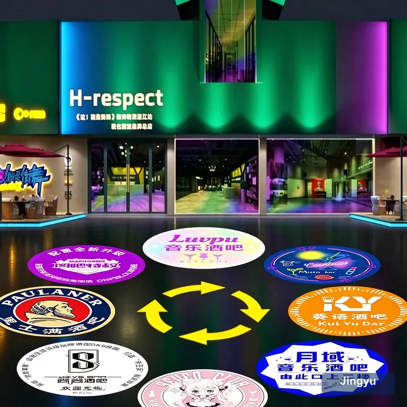 Eight Figure Static Switch Advertising Projector Light Outdoor IP67 Waterproof Ground Signboard Custom Gobo logo Projector view 2