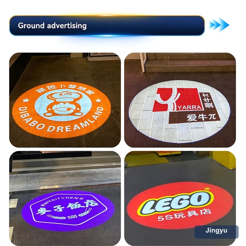 Eight Figure Static Switch Advertising Projector Light Outdoor IP67 Waterproof Ground Signboard Custom Gobo logo Projector view 4