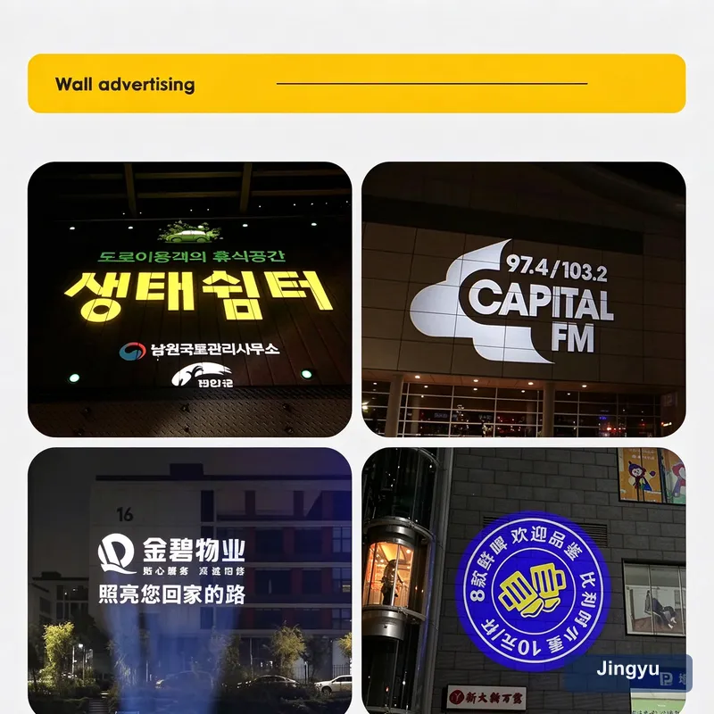Seven Figure Static Switch Advertising Projector Light Outdoor IP67 Waterproof Ground Signboard Custom Gobo logo Projector view 2
