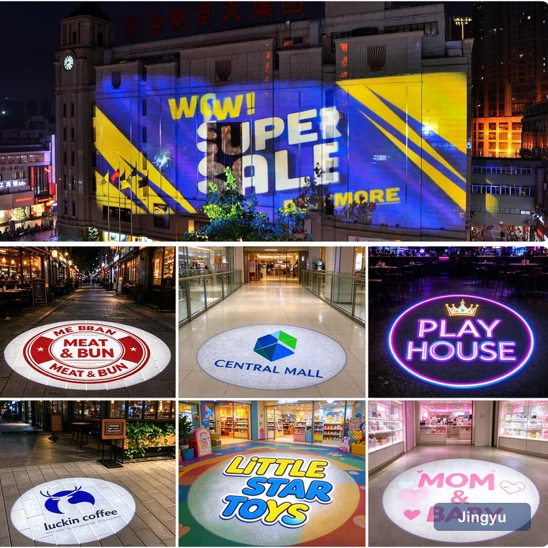 200W Super Bright IP65 Outdoor LED Gobo Projector, Custom Rotating Logo Projection for Events & Store Advertising view 3