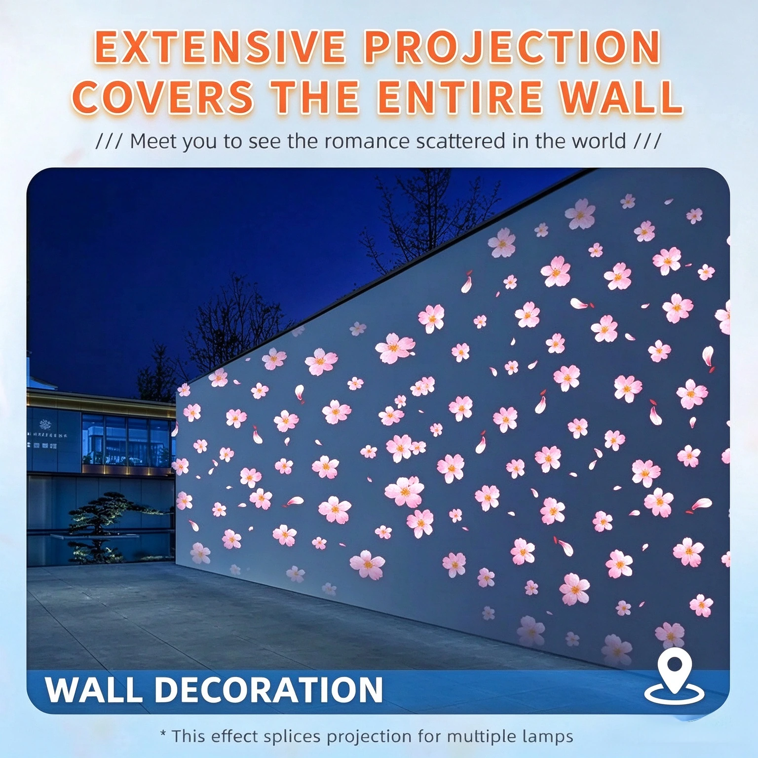 Outdoor Falling Flowers Dynamic Special Effects Projection Light Indoor Decoration Gobo Logo Projector Advertising Light view 6