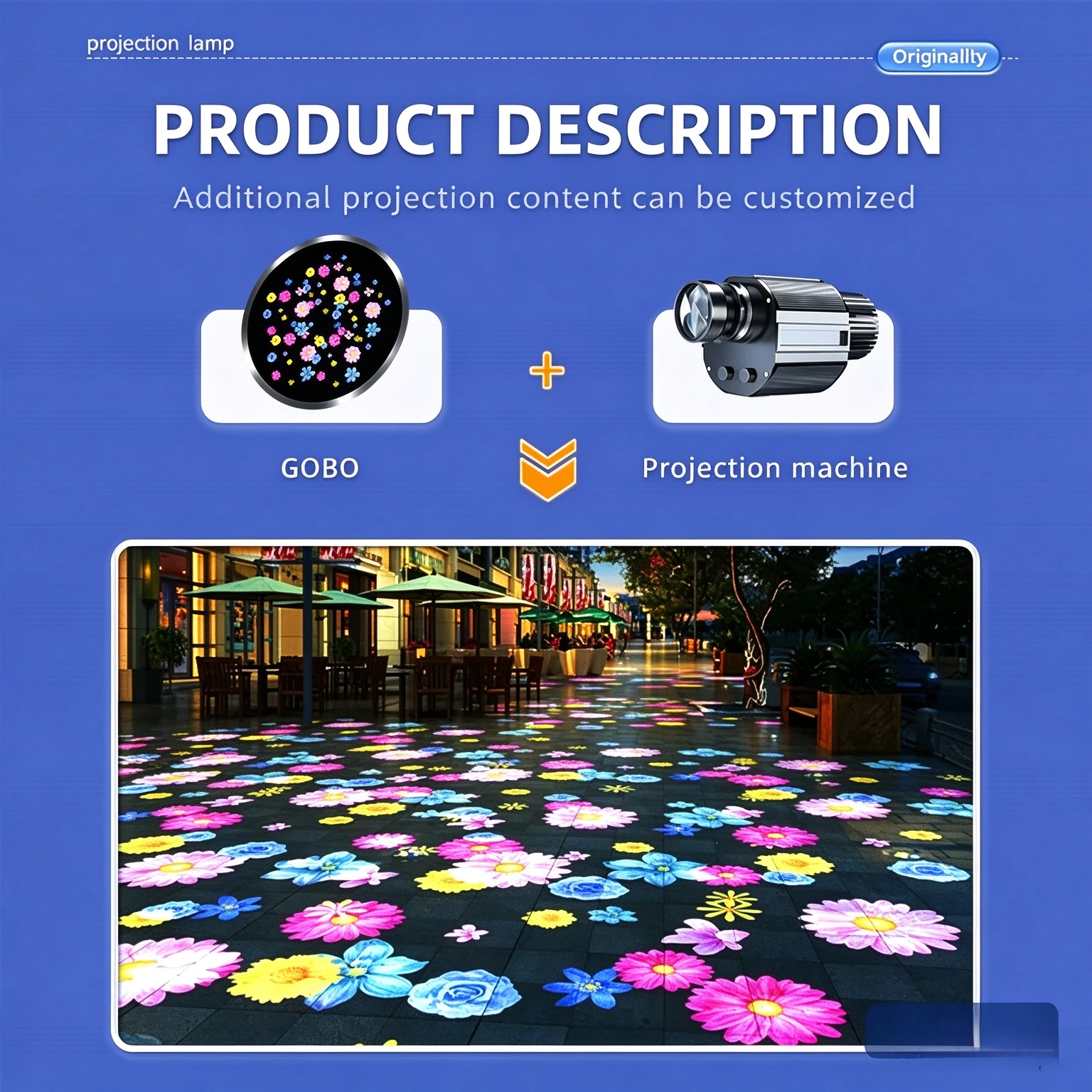 Dynamic Pattern Projection Light Outdoor Waterproof Lighting Special Effects Projection Gobo Logo Projector view 2