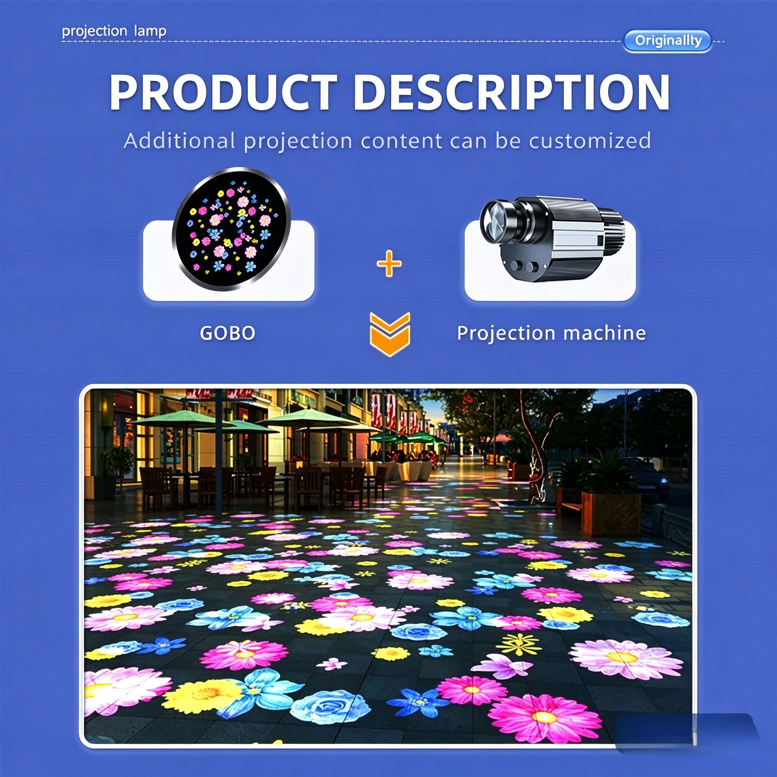 Dynamic Pattern Projection Light Outdoor Waterproof Lighting Special Effects Projection Gobo Logo Projector view 5