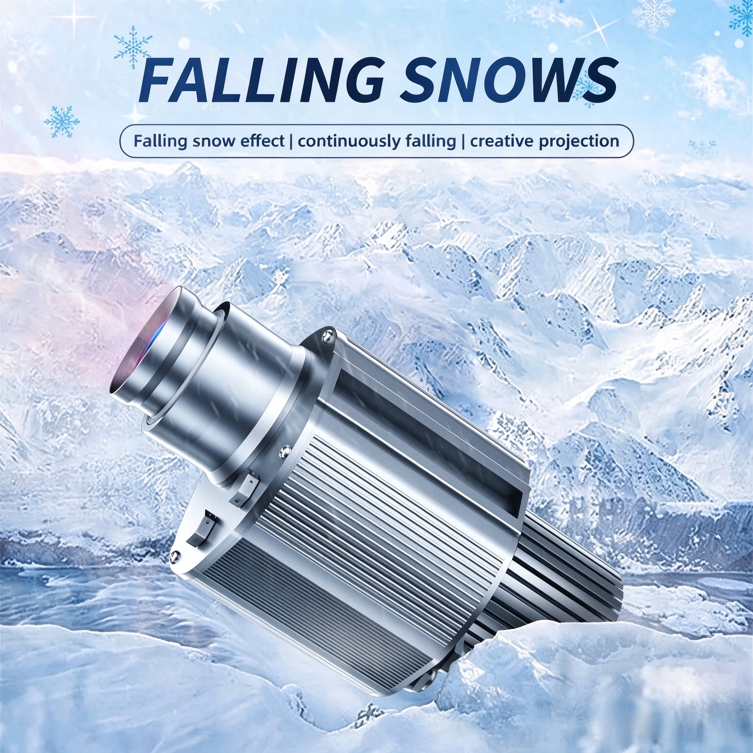 Outdoor Waterproof Snowfall Gobo Projector Lamp, LED Snowflake Landscape Projection Light for Christmas Holiday Decor view 5