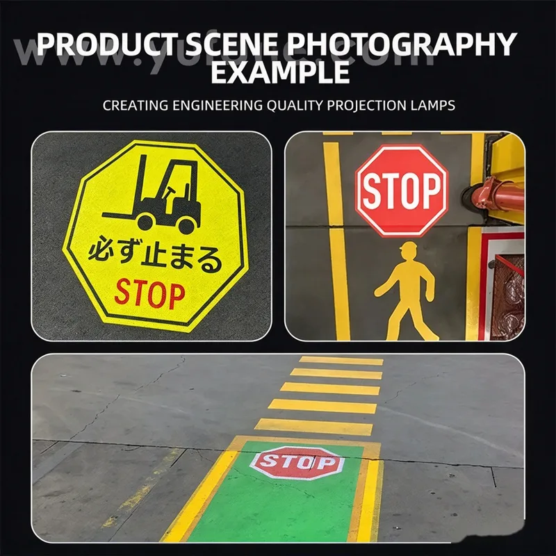 High Power Industrial Sensor Projection Light Overhead Crane Crane Safety Warning logo Workshop Forklift Gobo Projector